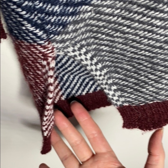 Lucky Brand plaid wool blend open long cardigan size XS - Picture 7 of 9